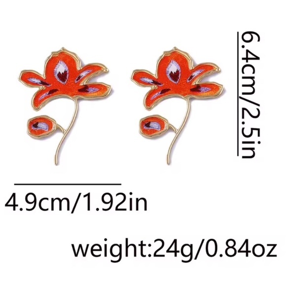 Zara Boho Orange Shell Drop Earrings | Trendy Statement Earrings | Handmade Look - Picture 4 of 5